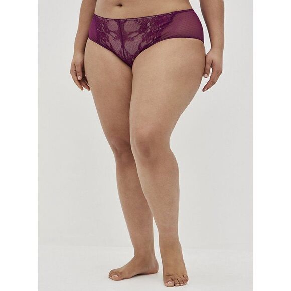 TORRID HIPSTER PANTY DOT LACE KEYHOLE BACK PURPLE WOMEN PLUS SIZE 1X - Picture 3 of 4